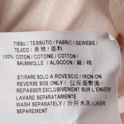 Pre Owned Saint Laurent Pink Logo Printed Distressed Effect Cotton T-Shirt M