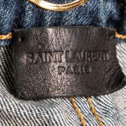 Pre Owned Saint Laurent Blue Denim Flared Hem Jeans S