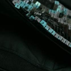 Pre Owned Saint Laurent Black Wool Sequin Embellished Ruffled Buster Mini Dress S 