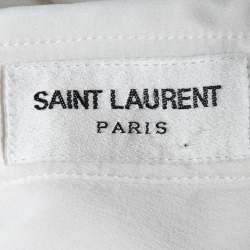 Pre Owned Saint Laurent Off-White Crepe de Chine Silk Shirt M