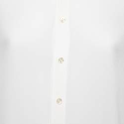 Pre Owned Saint Laurent Off-White Crepe de Chine Silk Shirt M