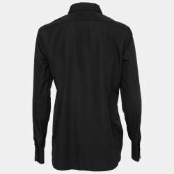 Saint Laurent Black Poplin Button Front Shirt L
