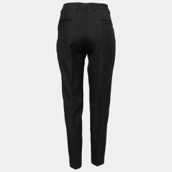 Pre Owned Saint Laurent Black Stretch Cotton Tapered Trousers L