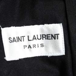 Pre Owned Saint Laurent Black Stretch Cotton Tapered Trousers L