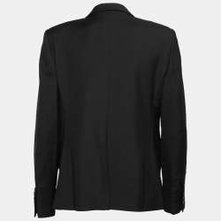 Saint Laurent Black Wool Button Front Blazer XL