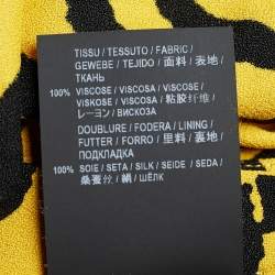 Pre Owned Saint Laurent Yellow Tiger Print Crepe Mini Dress M