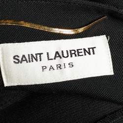 Saint Laurent Black Wool Ribbon Trim Shorts S