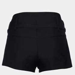 Saint Laurent Black Wool Ribbon Trim Shorts S