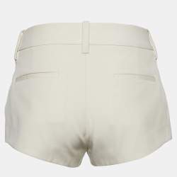 Saint Laurent Ivory Wool Mini Shorts M