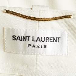 Saint Laurent Ivory Wool Mini Shorts M