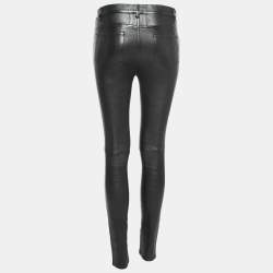 مملوكة مسبقًا Saint Laurent Black Leather Skinny Fit Pants M