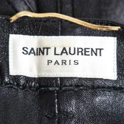 مملوكة مسبقًا Saint Laurent Black Leather Skinny Fit Pants M