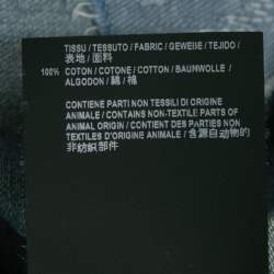 Pre Owned Saint Laurent Paris Light Blue Distressed Denim Pocketed Shirt L