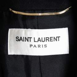 Saint Laurent Paris Black Wool Double-Breasted Coat S