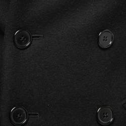 Saint Laurent Paris Black Wool Double-Breasted Coat S