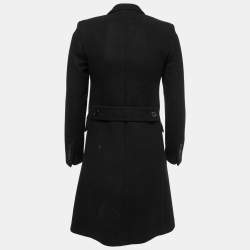 Saint Laurent Paris Black Wool Double-Breasted Coat S