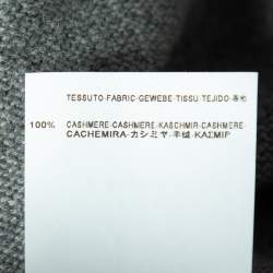 Pre Owned Saint Laurent Grey Cashmere Pleated Detail Shift Dress L