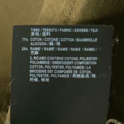 Pre Owned Saint Laurent Paris Olive Green Cotton & Ramie Military Jacket S