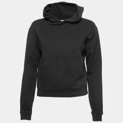 Saint Laurent Paris Black Cotton Studded Mask Hooded Sweatshirt XS