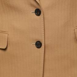 Pre Owned Saint Laurent Brown Wool Single-Breasted Tailored Blazer S