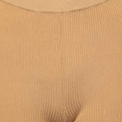 Pre Owned Saint Laurent Beige Ribbed Knit Biker Shorts XS