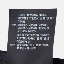 Pre Owned Saint Laurent Red Tiger Striped Crepe Plunge Neck Midi Dress S