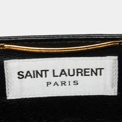 Pre Owned Saint Laurent Black Lambskin Leather Mini Shorts S