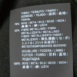 Pre Owned Saint Laurent Metallic Plunge Neck Pleated Mini Dress S