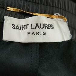 Saint Laurent Black Leather Loose Fit Trousers S