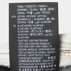 Pre Owned Saint Laurent Paris Blue Washed Distressed Denim Skinny Jeans M Waist 28"