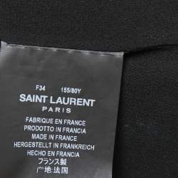 Pre Owned Saint Laurent Black Velvet One Shoulder Asymmetrical Mini Dress S