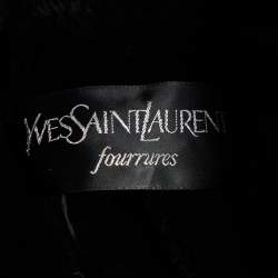 Yves Saint Laurent Furrures Blue Cotton Fur Lined Button Front Jacket M