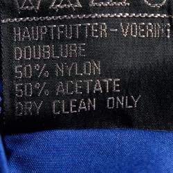Yves Saint Laurent Furrures Blue Cotton Fur Lined Button Front Jacket M