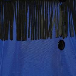 Yves Saint Laurent Furrures Blue Cotton Fur Lined Button Front Jacket M