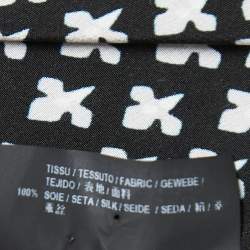 Pre Owned Saint Laurent Paris Black Printed Silk Blouse L