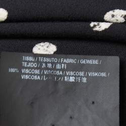 Pre Owned Saint Laurent Black Polka Dot Printed Viscose Blouse L