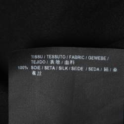 مملوكة مسبقًا Saint Laurent Black Silk Satin Cut Out Ruffle Sleeve Short Dress L