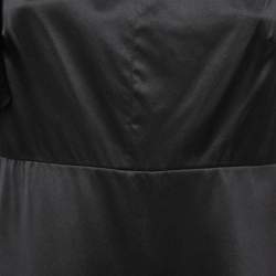 مملوكة مسبقًا Saint Laurent Black Silk Satin Cut Out Ruffle Sleeve Short Dress L