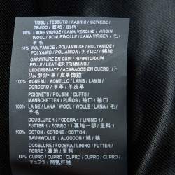 مملوكة مسبقًا Saint Laurent Black Wool Contrast Leather Detail Teddy Jacket M