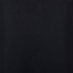 Pre Owned Yves Saint Laurent Rive Gauche Black Chiffon & Crepe High Neck Top M