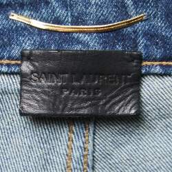 Pre Owned Saint Laurent Blue Faded Denim Skinny Jeans M Waist 30"