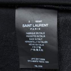 Pre Owned Saint Laurent Paris Black Cotton Logo Print T-Shirt S