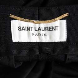 Pre Owned Saint Laurent Paris Black Wool Slim Leg Trousers S