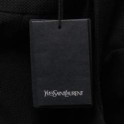 Saint Laurent Black Cotton Pique Totem Top M