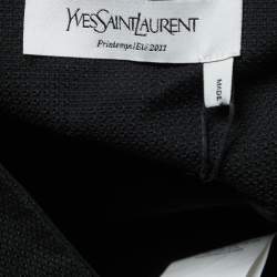 Saint Laurent Black Cotton Pique Totem Top M