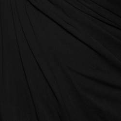 Saint Laurent Black Crepe & Jersey Draped Gown S