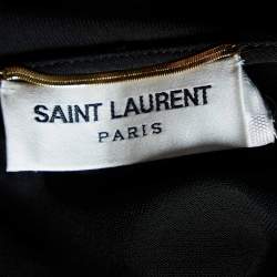 Saint Laurent Black Crepe & Jersey Draped Gown S