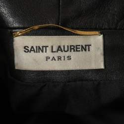 Saint Laurent Black Leather Mini Skirt S