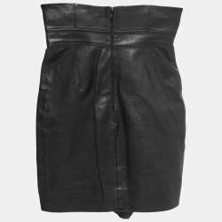 Saint Laurent Black Leather Mini Skirt S