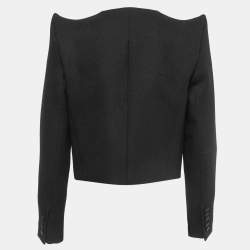 Saint Laurent Black Wool Pointed Shoulder Open Blazer M